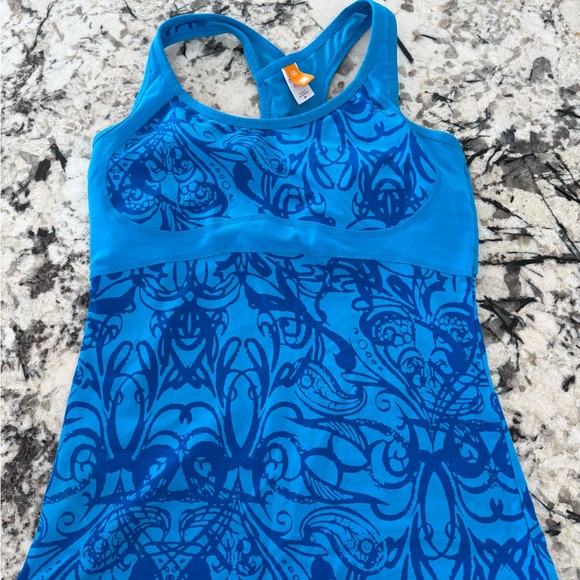 Lucy Blue Patterned Women's tank Top - Picture 1 of 6